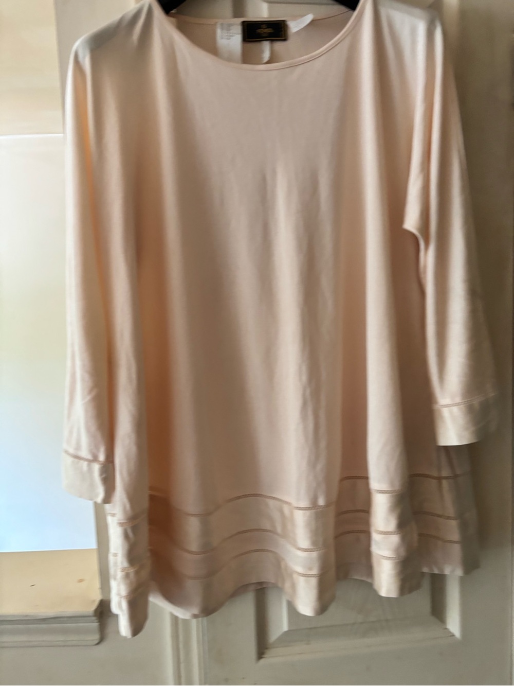 Fendi Relaxed Blush Long-Sleeve Tunic Top